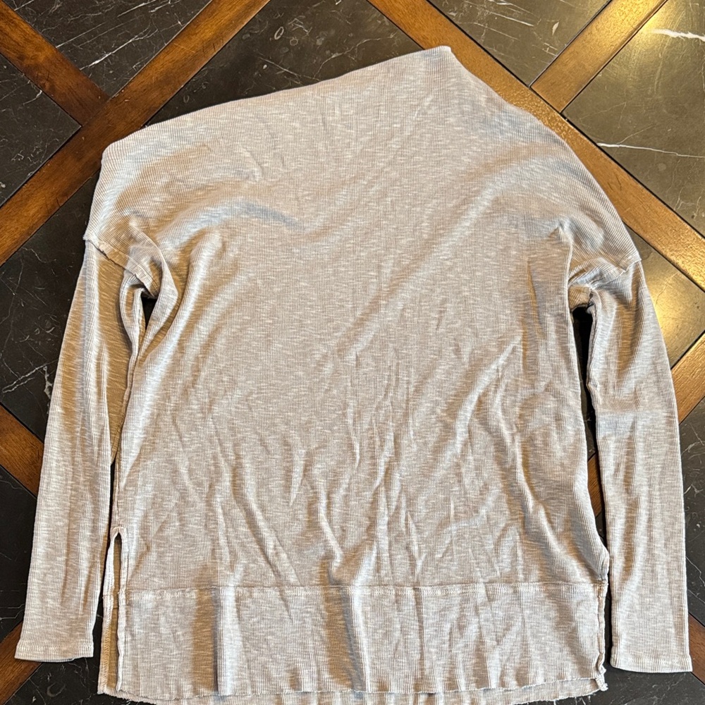 Free People Gray Long Sleeve Top
